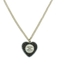 Chanel Bicolor CC Heart Necklace