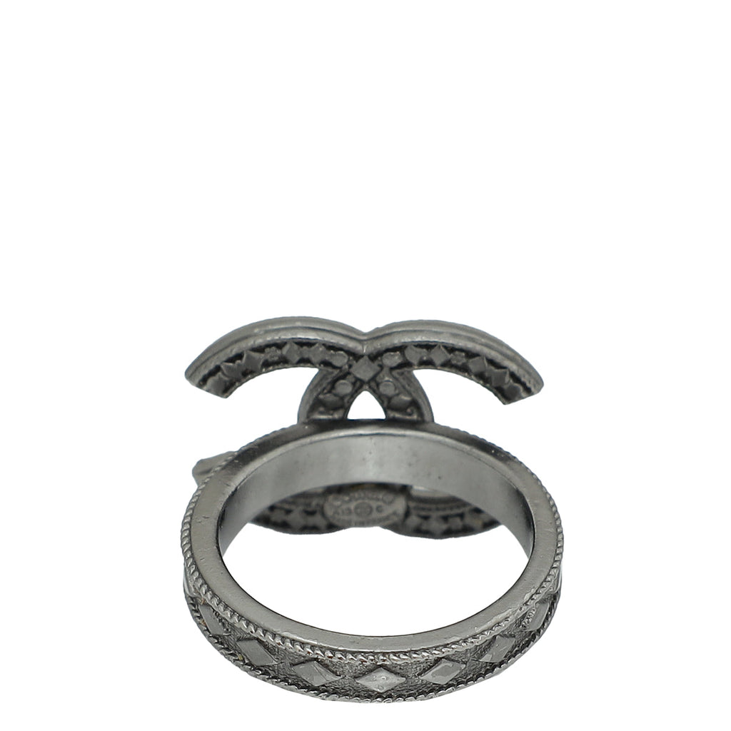 Chanel Gunmetal CC Ring 6 (52)