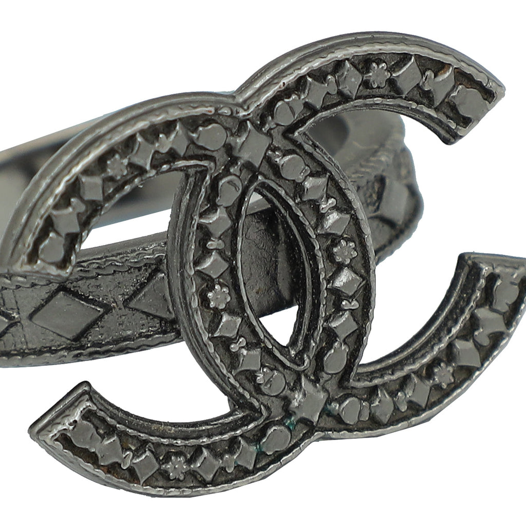 Chanel Gunmetal CC Ring 6 (52)