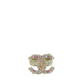 Chanel Pink CC Crystal Ring 10