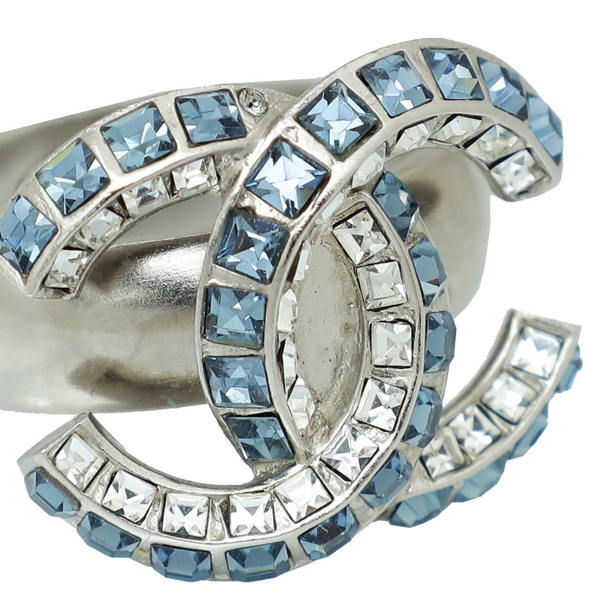 Chanel Blue CC Crystal Ring 53