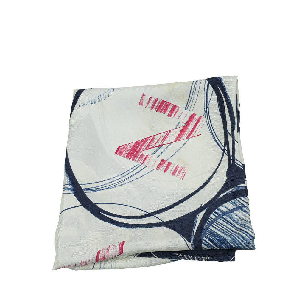 Chanel Tricolor CC Print Logo Silk Scarf