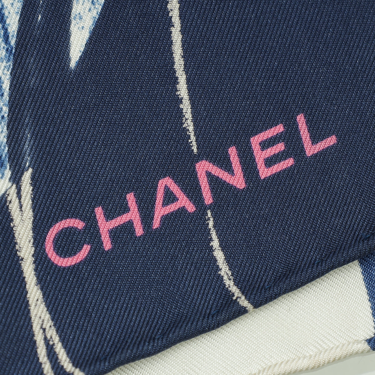 Chanel Tricolor CC Print Logo Silk Scarf