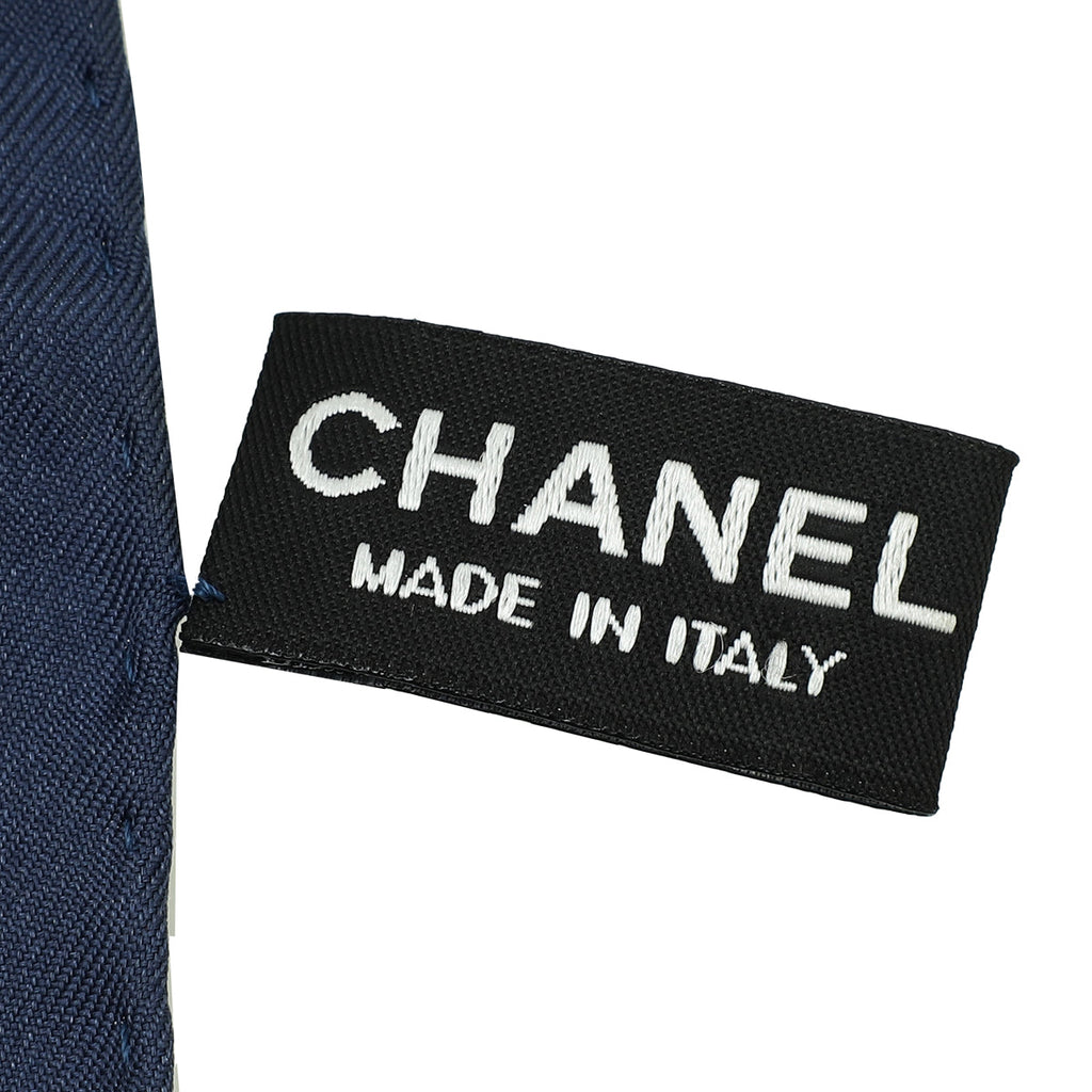 Chanel Tricolor CC Print Logo Silk Scarf