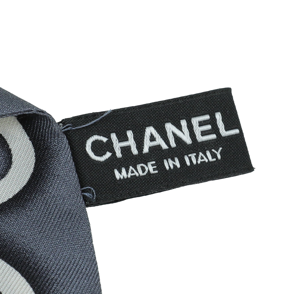Chanel Gray Coco Paris Twill Scarf