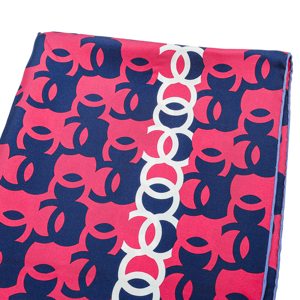 Chanel Tricolor CC Logo Print Square Scarf