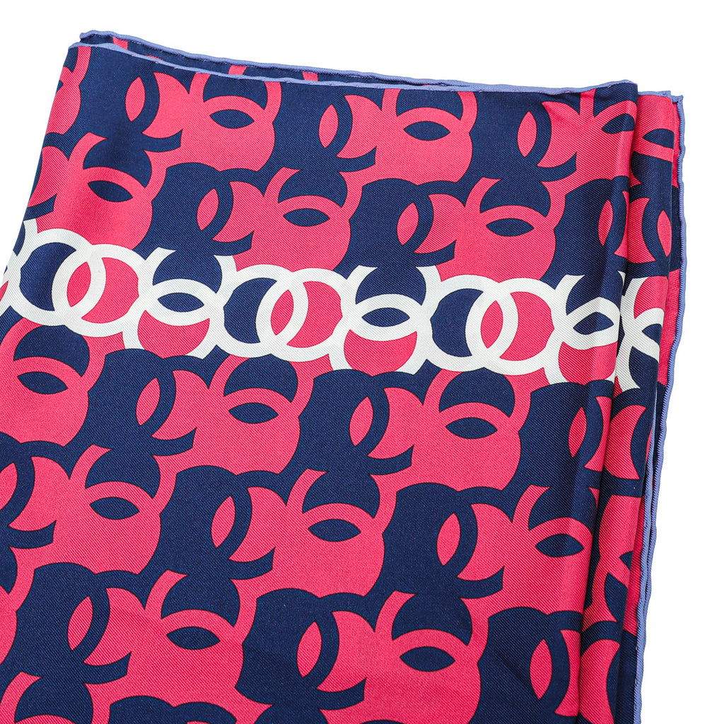 Chanel Tricolor CC Logo Print Square Scarf