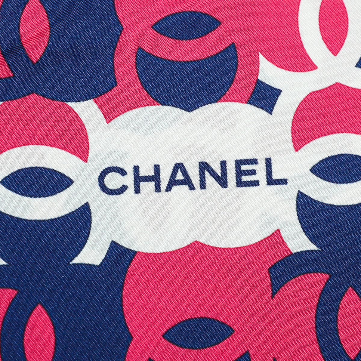 Chanel Tricolor CC Logo Print Square Scarf