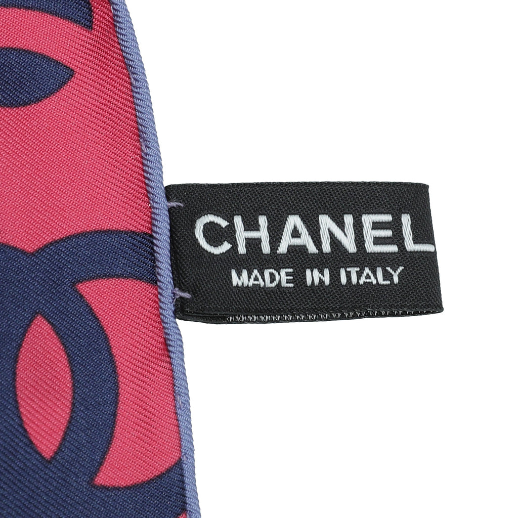 Chanel Tricolor CC Logo Print Square Scarf