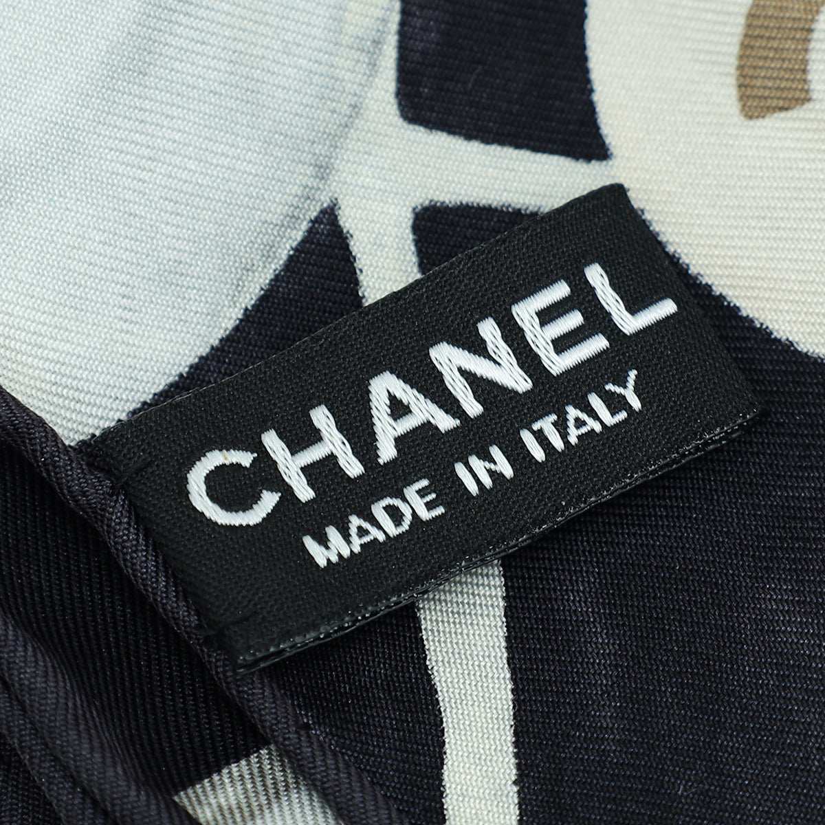 Chanel CC Camellia Print Silk Square Scarf
