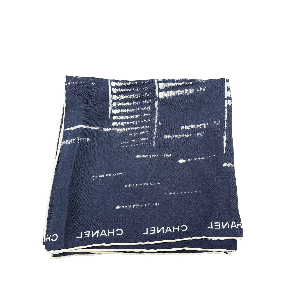 Chanel Bicolor Coco Chanel Print Square Silk Scarf