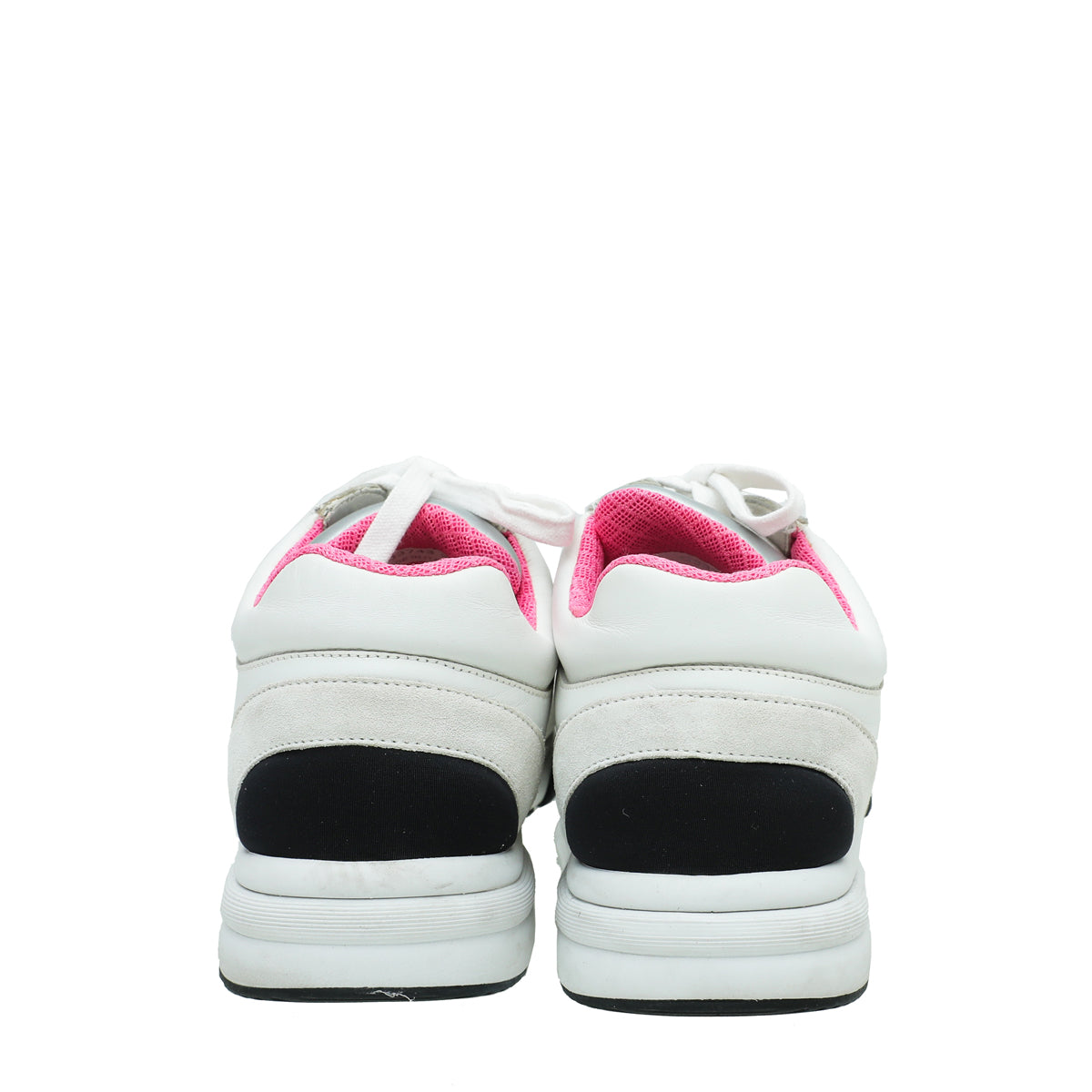 Chanel White CC Lace Up Sneakers Sneaker 38.5
