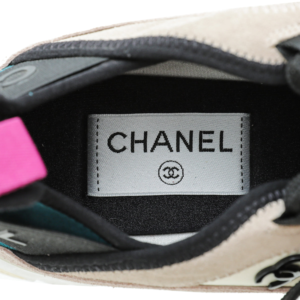 Chanel Multicolor CC Trainer Suede Nylon Sneakers 38