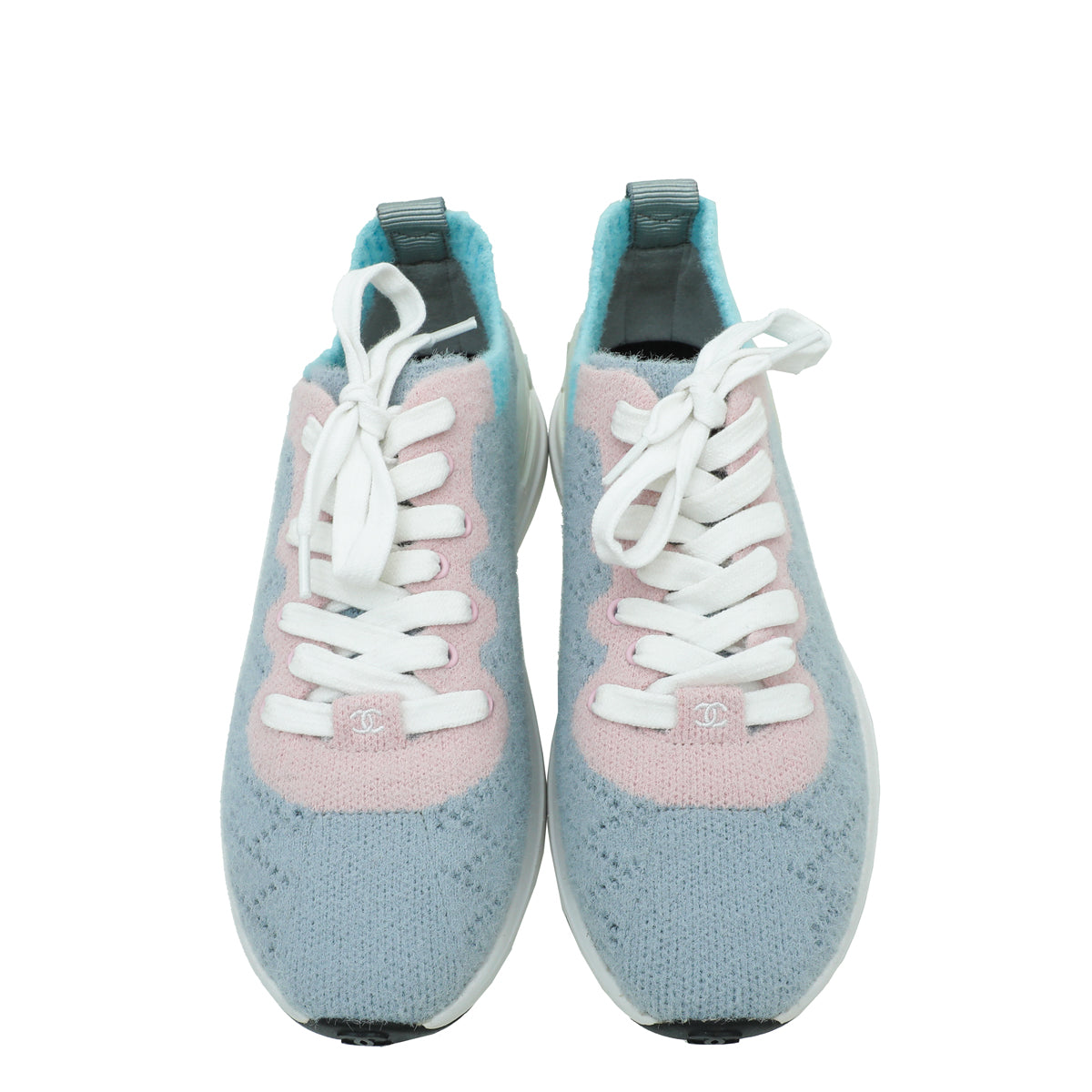 Chanel Multicolor CC Mixed Fabrics Knit Sneakers 36.5