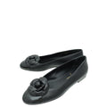 Chanel Black CC Camellia Flower Flat Ballerina 39
