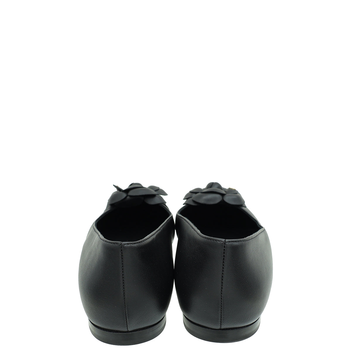 Chanel Black CC Camellia Flower Flat Ballerina 39