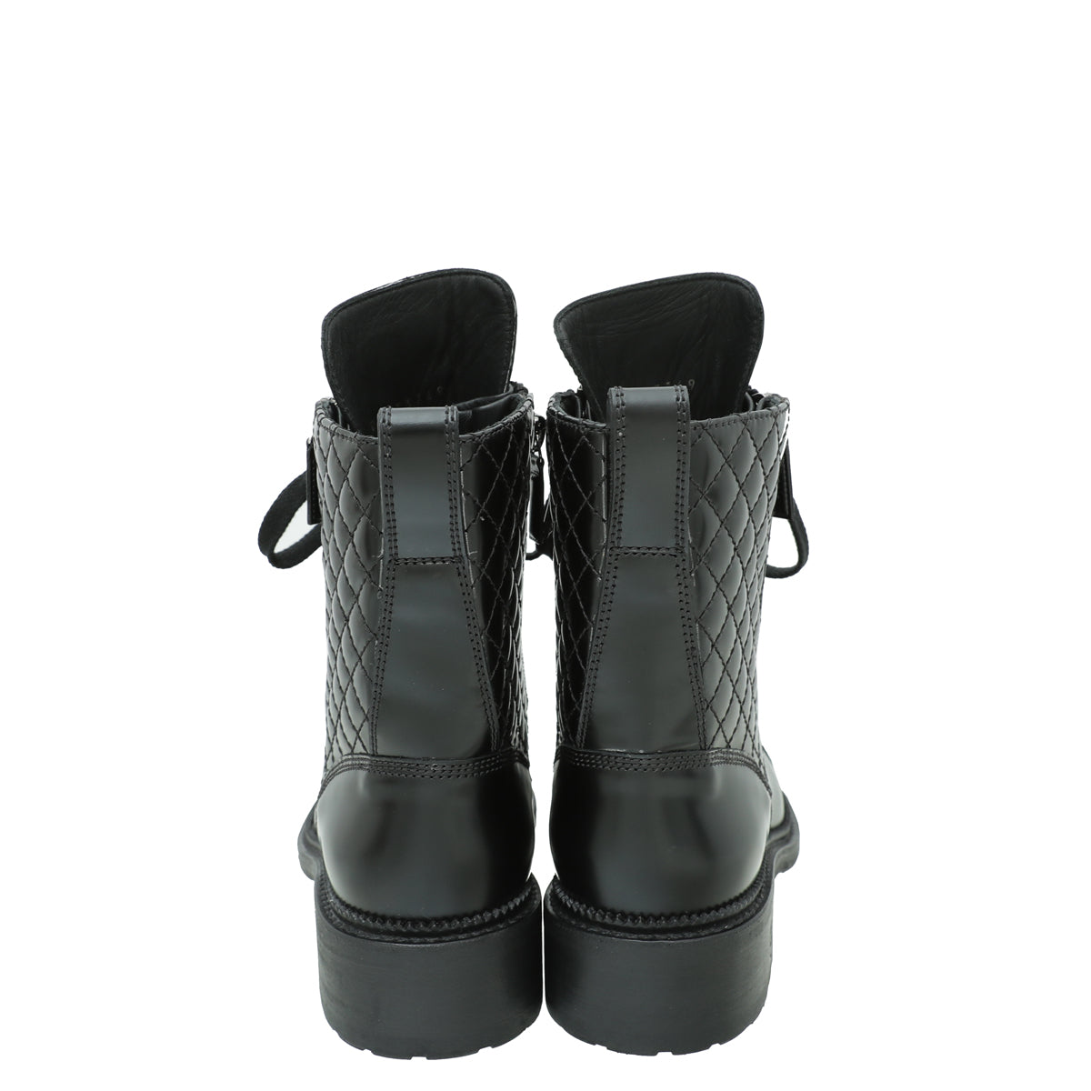 Chanel Black CC Cap Toe Quilted Ankle Boot 36.5