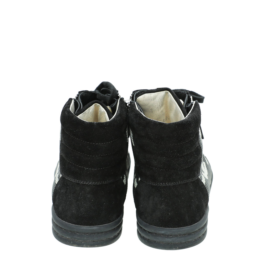 Chanel Black CC Star Print Ankle Boot 40
