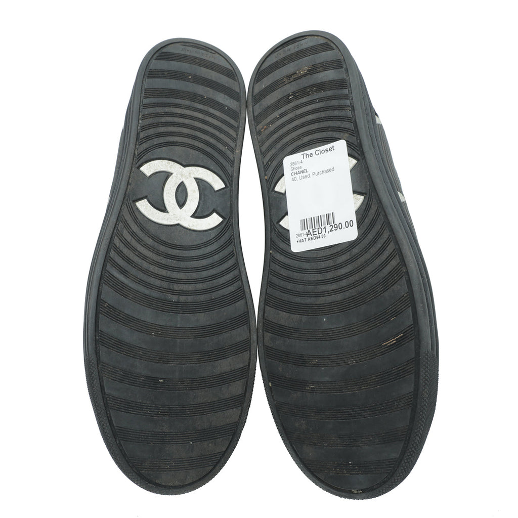 Chanel Black CC Star Print Ankle Boot 40