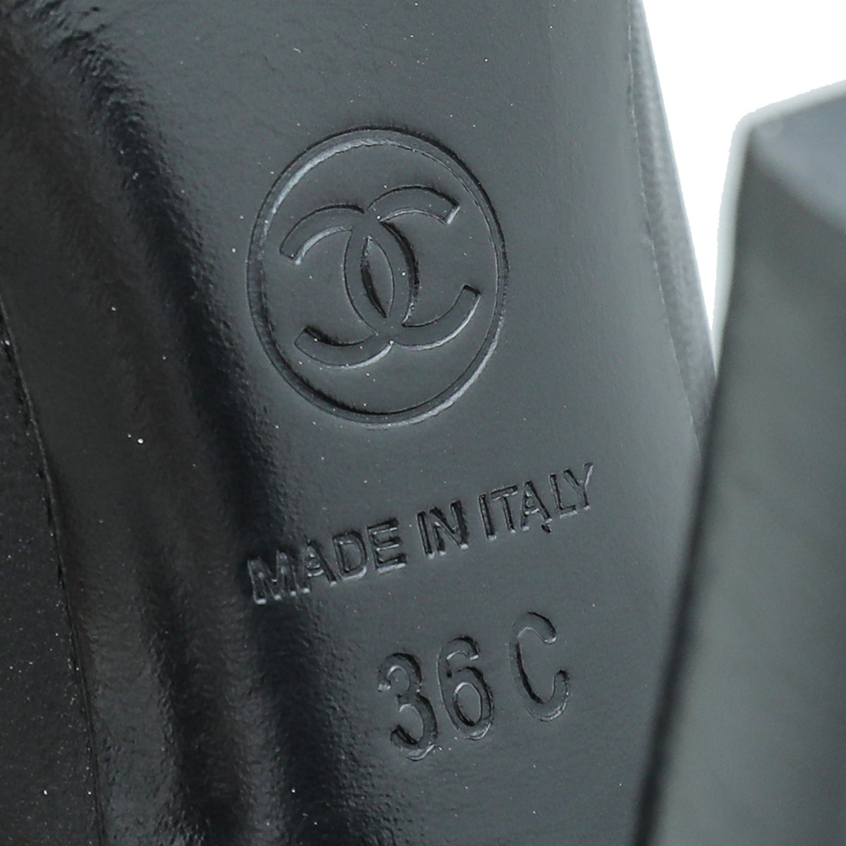 Chanel Black CC Peep Toe Ankle Boot 36