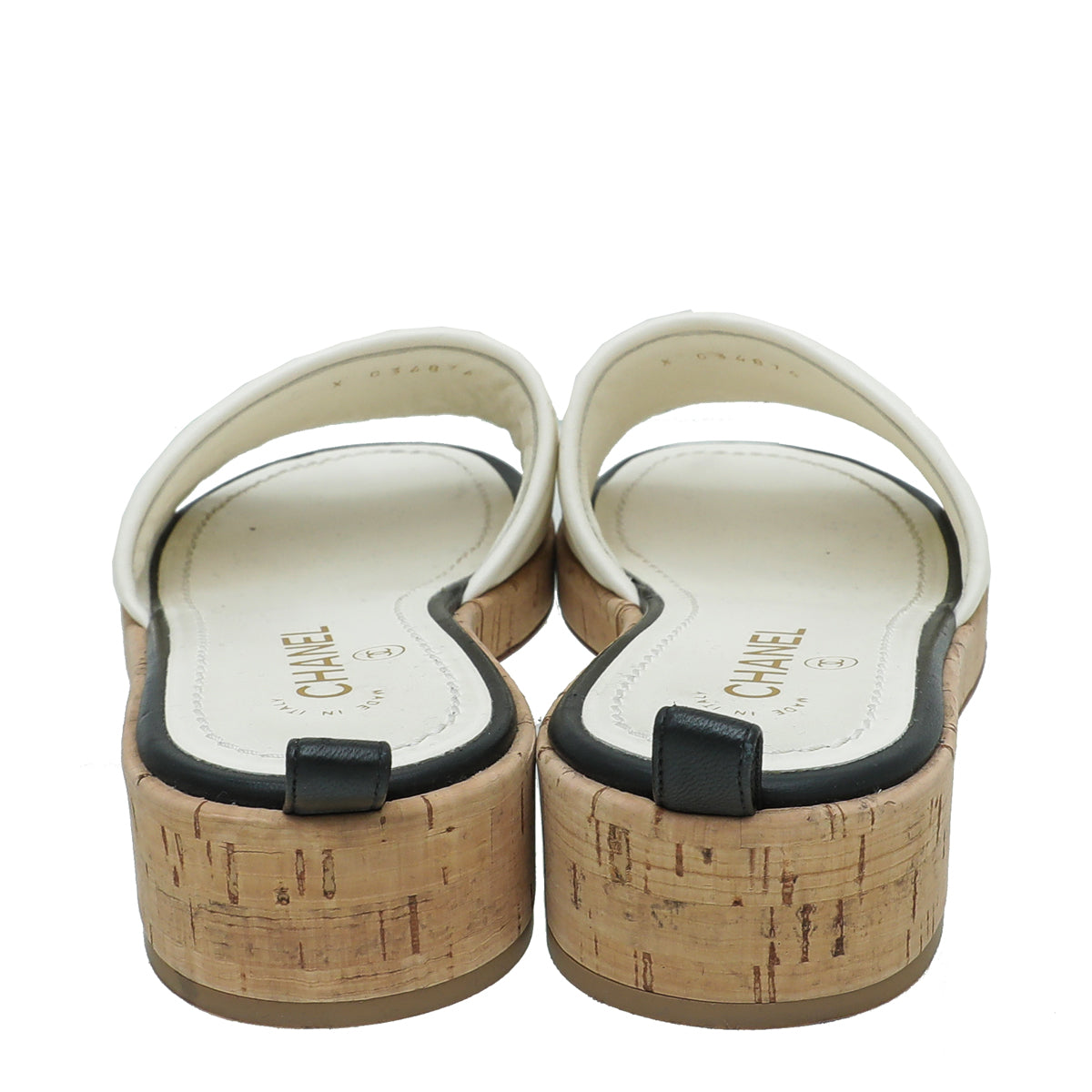 Chanel White Chanel Logo Mules Sandals 37