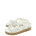 Chanel White Logo Cord Quilted Slide Sandal 39