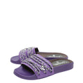 Chanel Violet Satin CC Charm Chain Slide Sandal 37