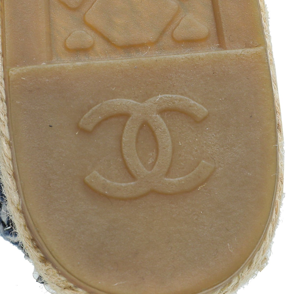 Chanel Silver Blue CC Cap Toe Tweed Espadrille 40