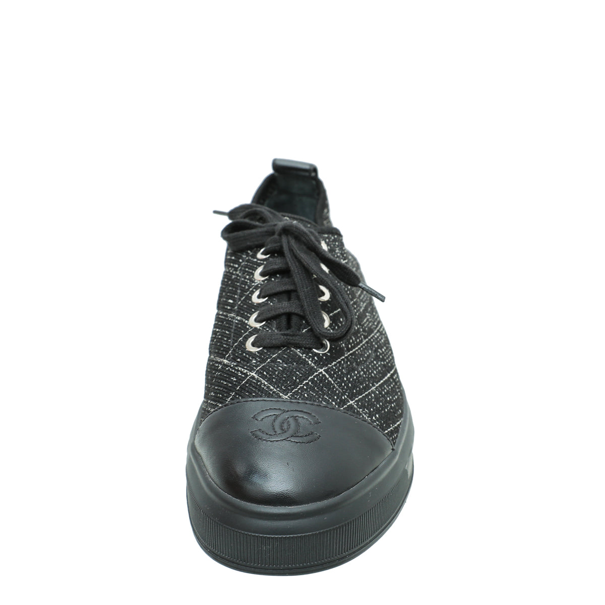 Chanel Black CC Cap Toe Sneaker 39