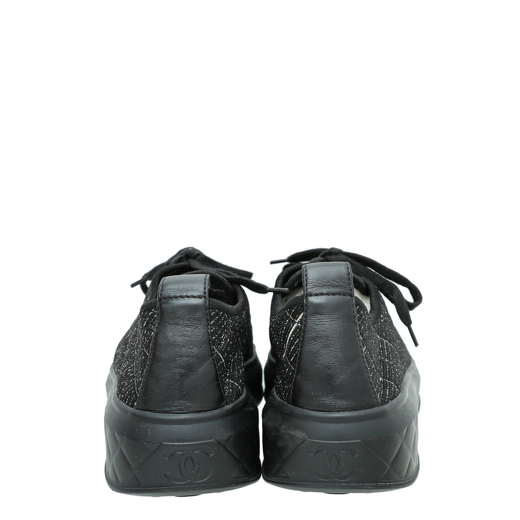 Chanel Black CC Cap Toe Sneaker 39