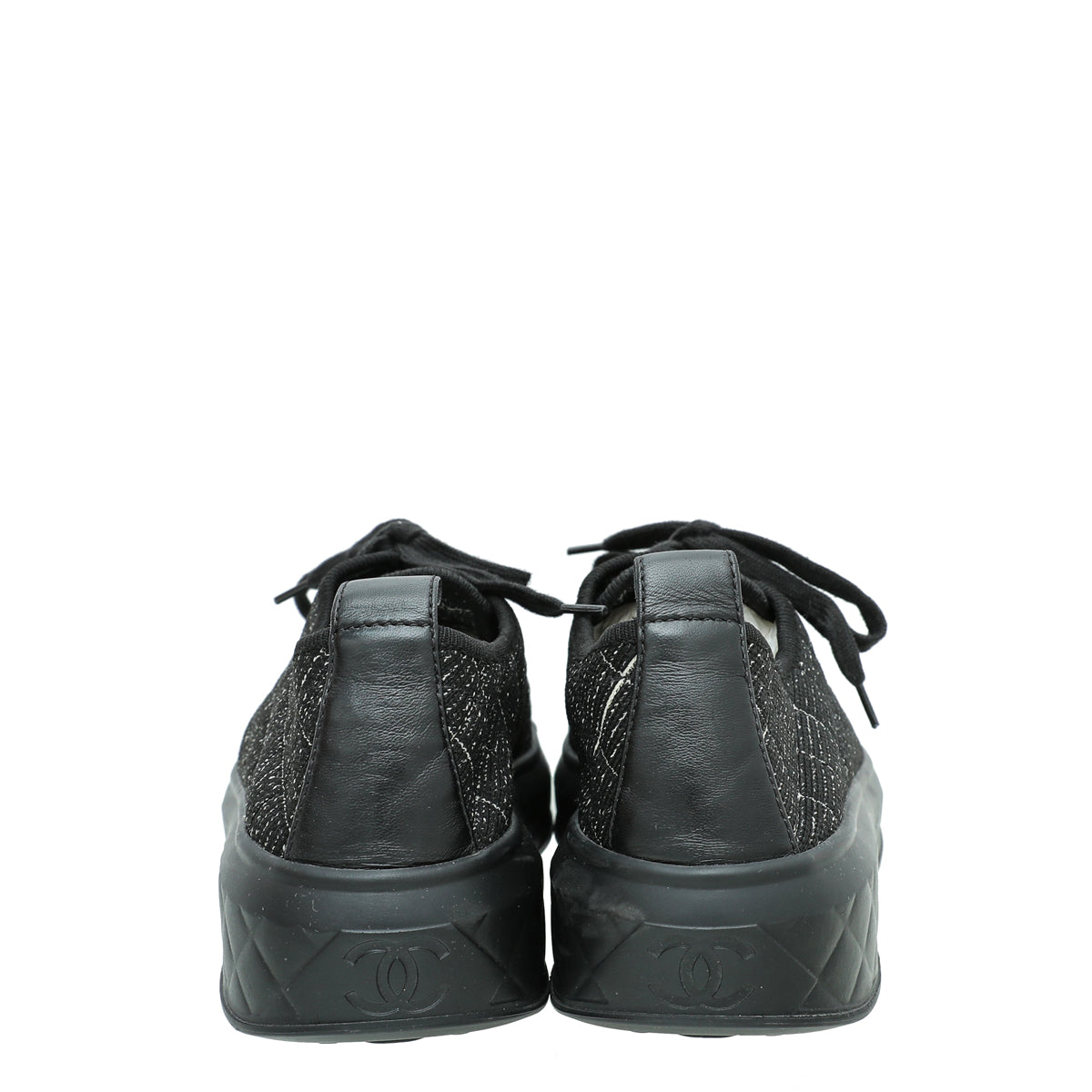 Chanel Black CC Cap Toe Sneaker 39
