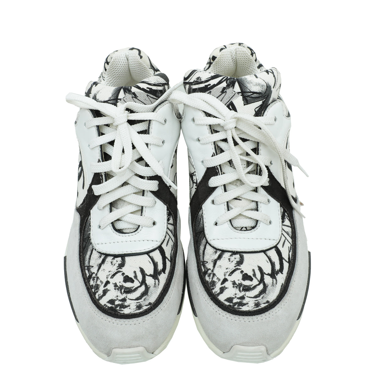 Chanel Tricolor CC Graffiti Suede Sneakers 38