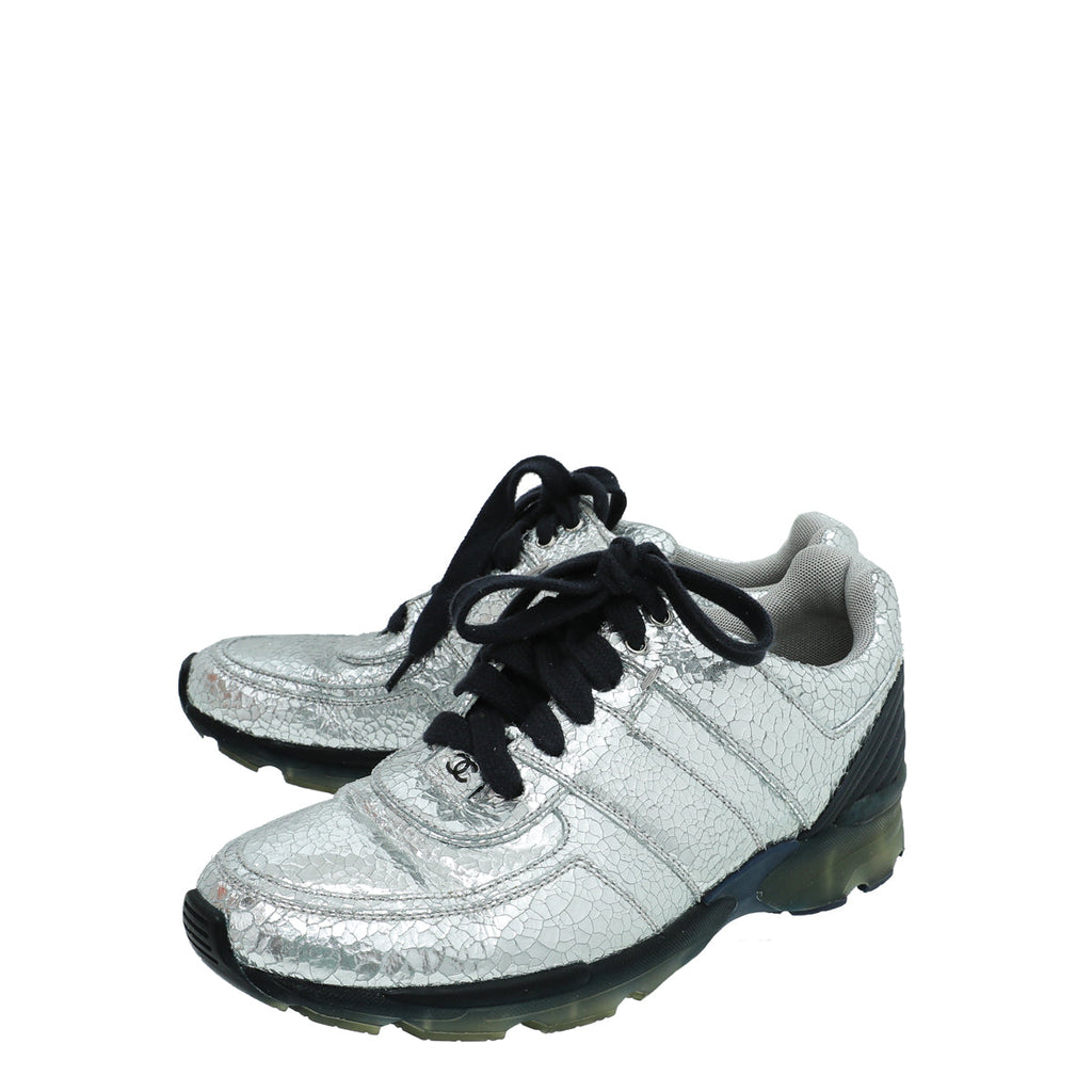 Chanel Mirror Silver CC Mirror Trainer Sneaker 38