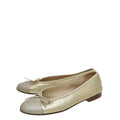 Chanel Metallic Gold CC Cap Toe Ballet Flats 38