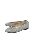 Chanel Grey CC Cap Toe Quilted Flat Ballet 38