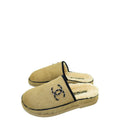 Chanel Bicolor CC Pony Hair and Shearling Mules 37