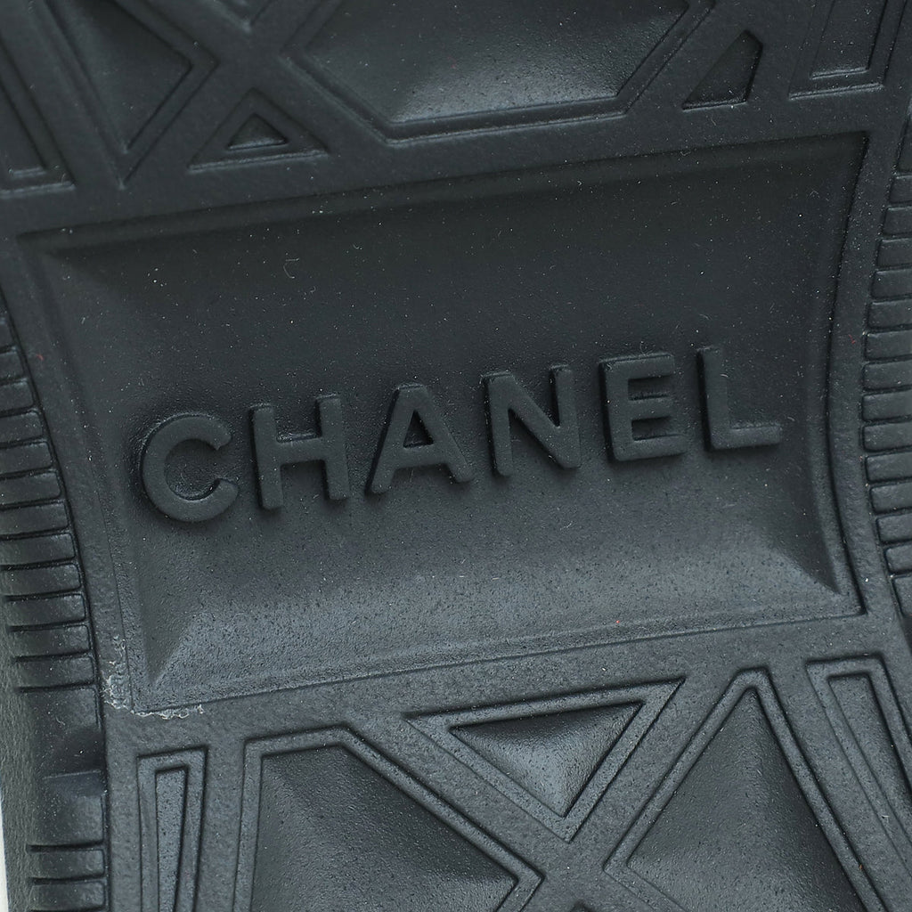 Chanel Black CC Lace Up Sneakers 36.5