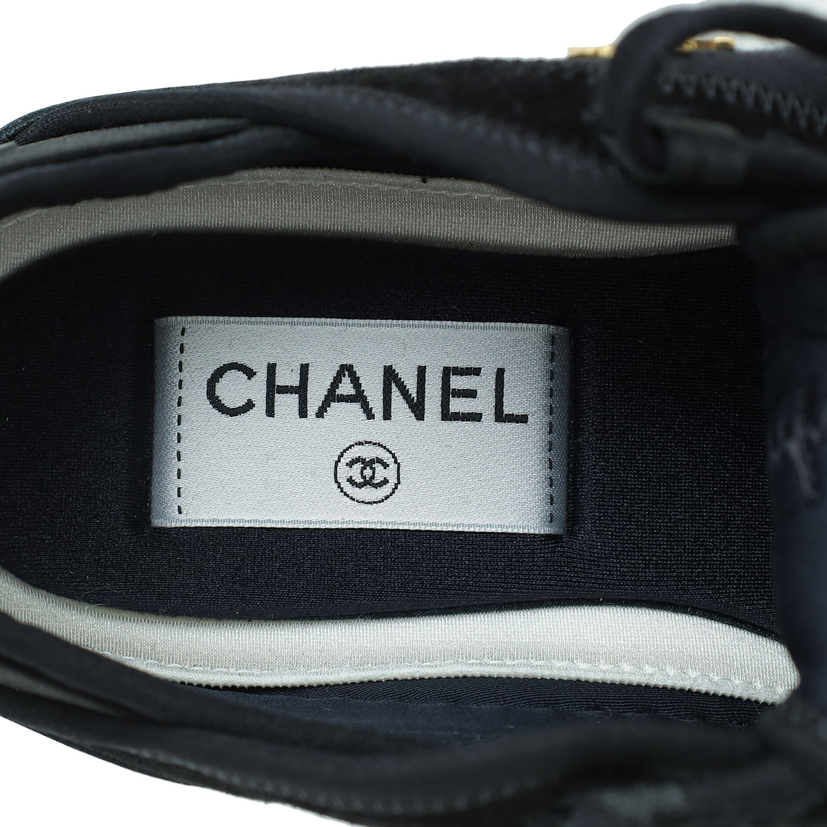 Chanel Black CC Lace Up Sneakers 36.5