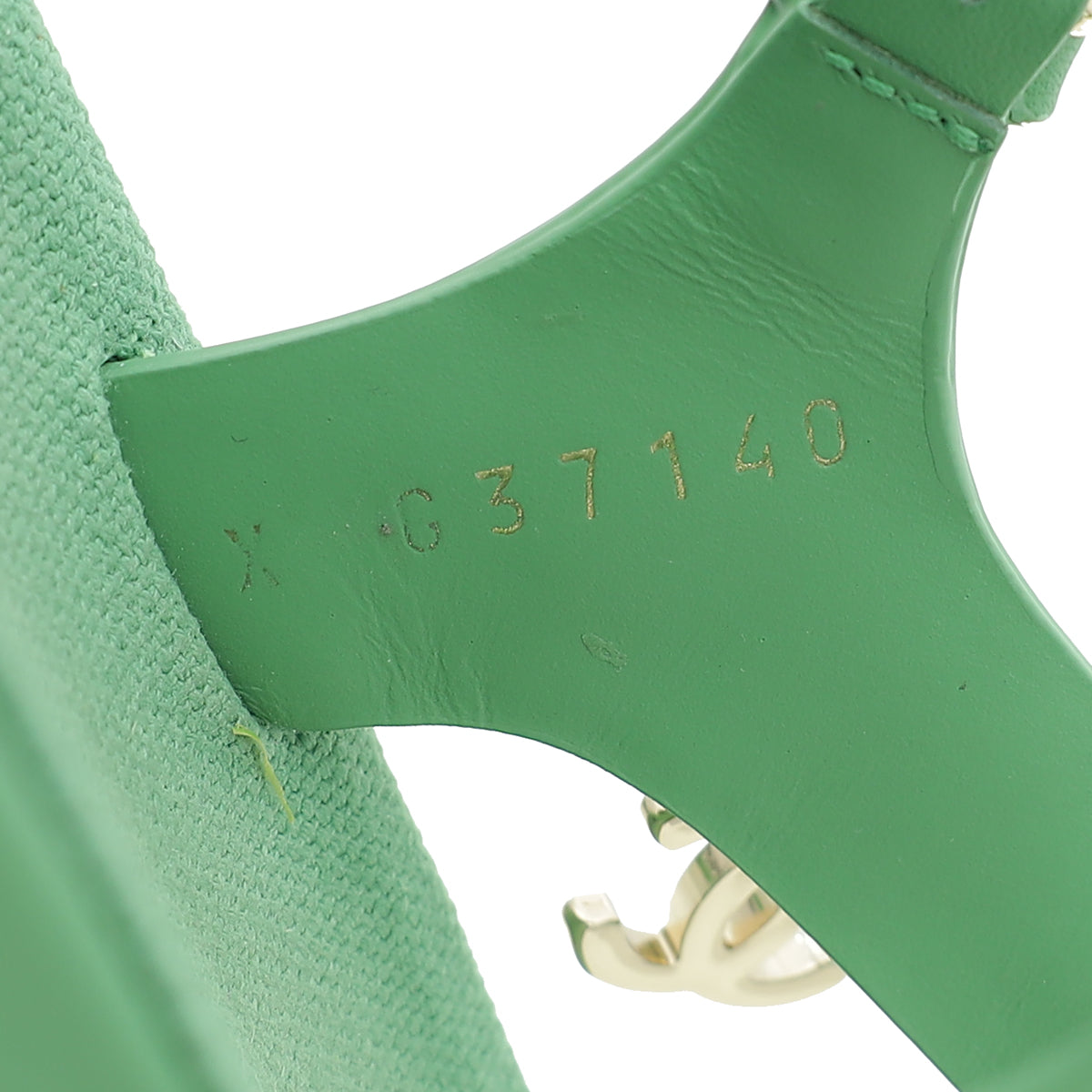 Chanel Green CC Chain Platform Sandals 36