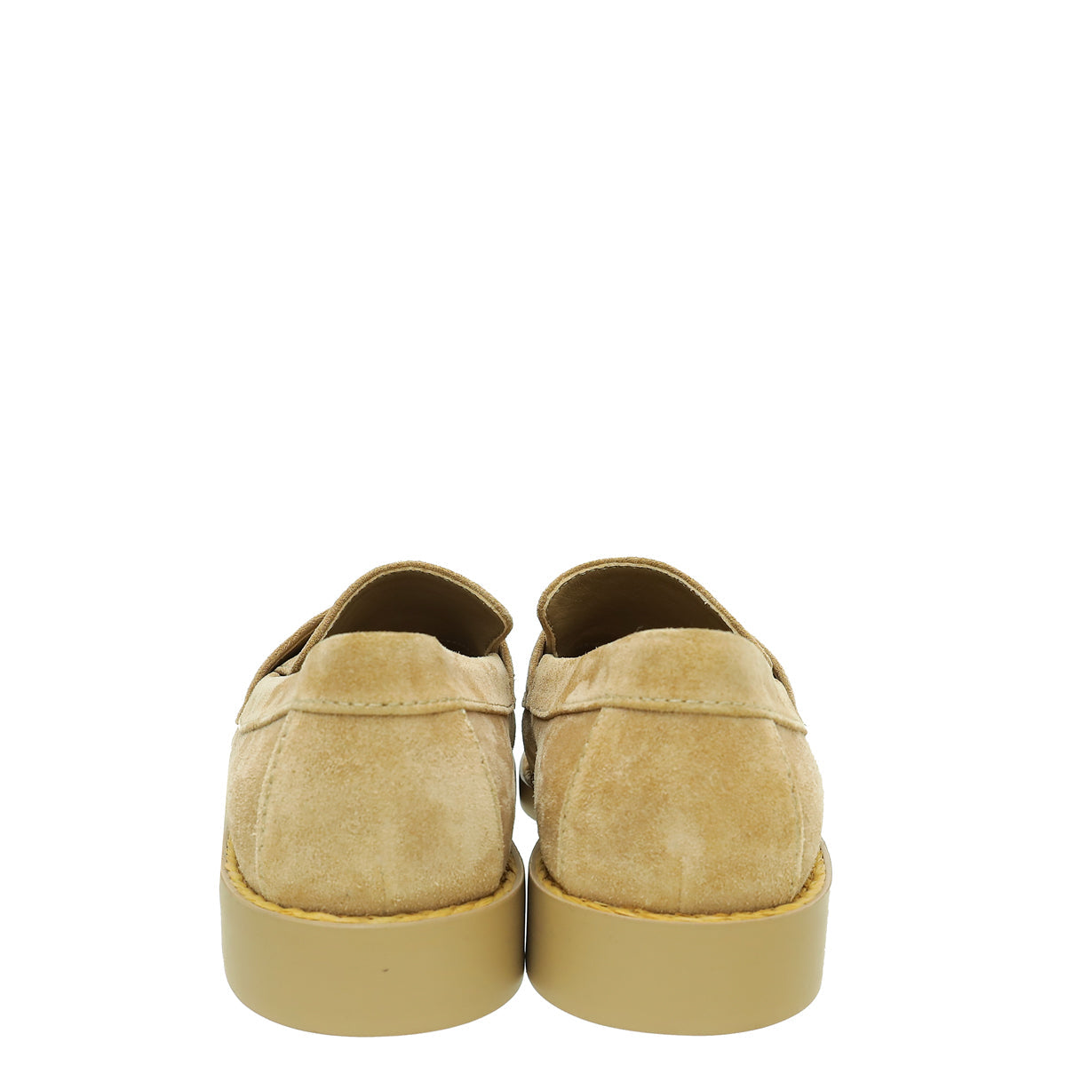 Chanel Beige CC Suede Moccasins Loafer 37