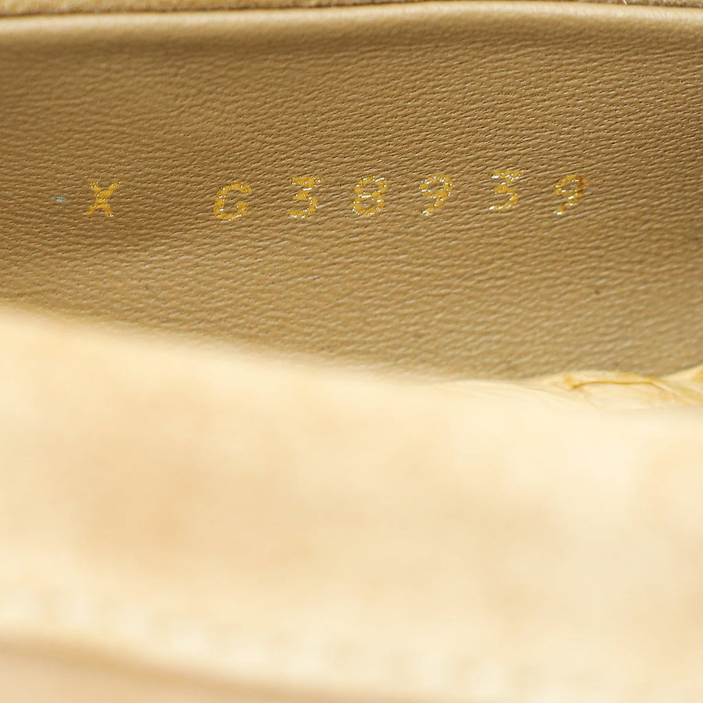 Chanel Beige CC Suede Moccasins Loafer 37