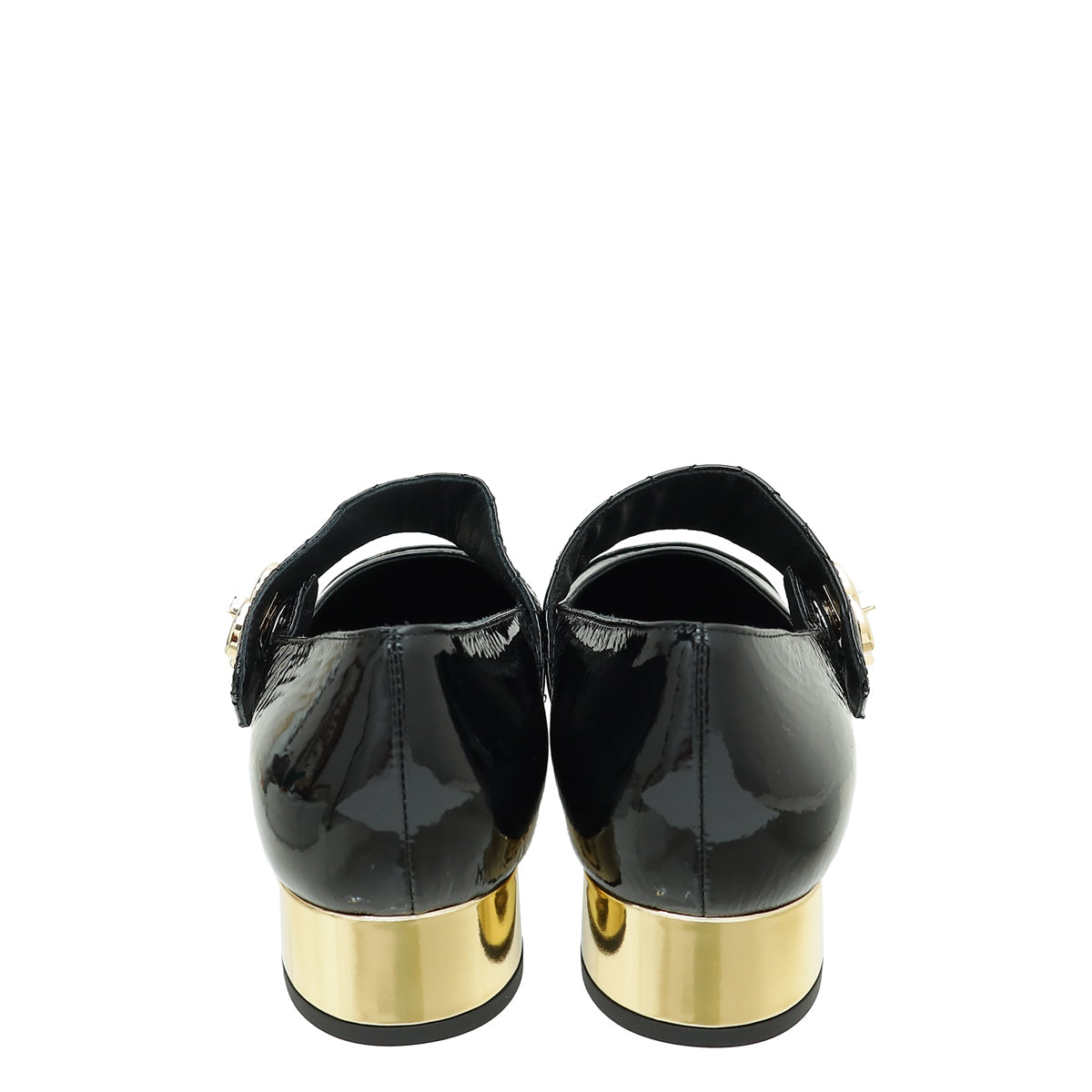 Chanel Black CC Mary Jane Flats 38.5