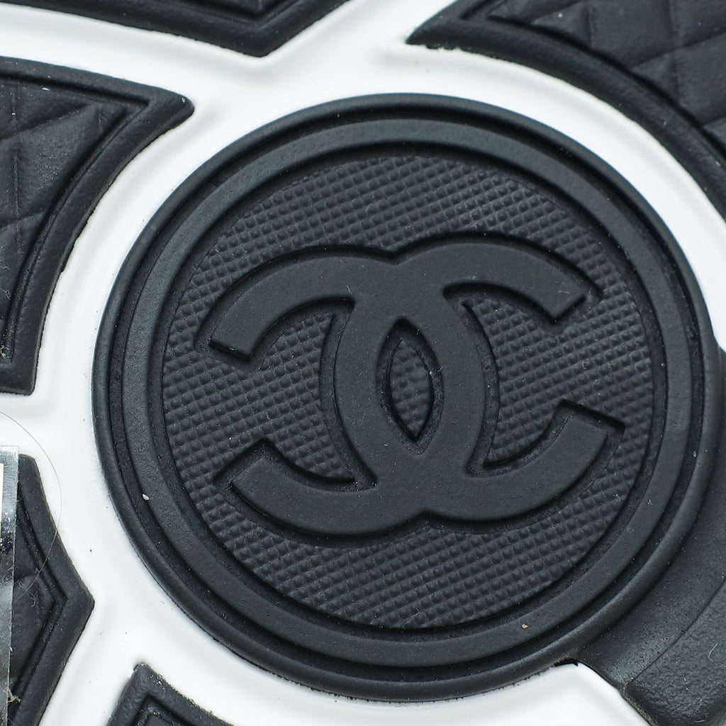 Chanel Blue Multicolor CC Trainer Sneaker 38