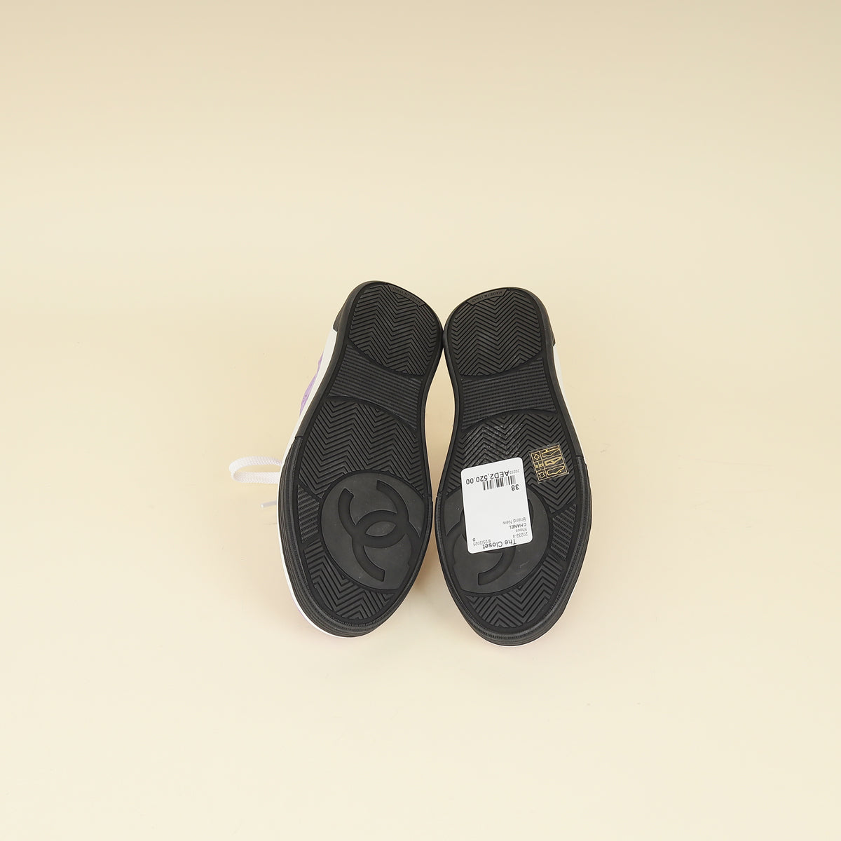 Chanel Purple CC Suede CC Lace Up Sneaker 38