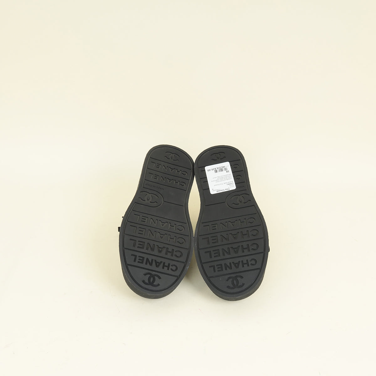 Chanel Black CC Quilted Trainer Sneaker 38