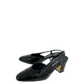 Chanel Black Cap Toe Slingback Pumps 38