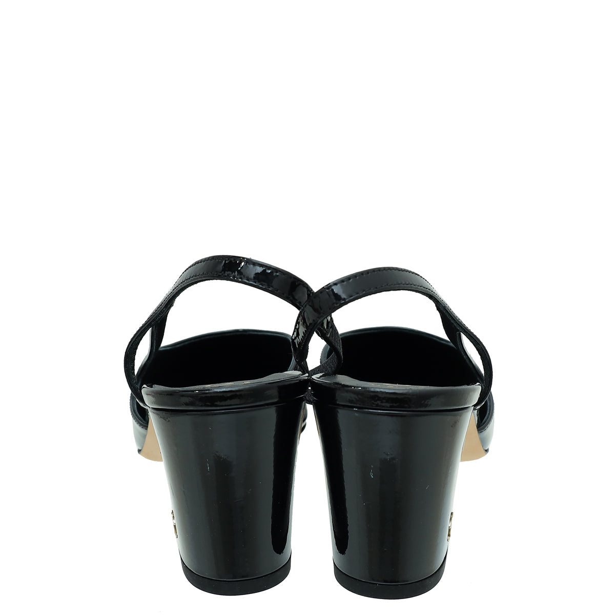 Chanel Black Cap Toe Slingback Pumps 38