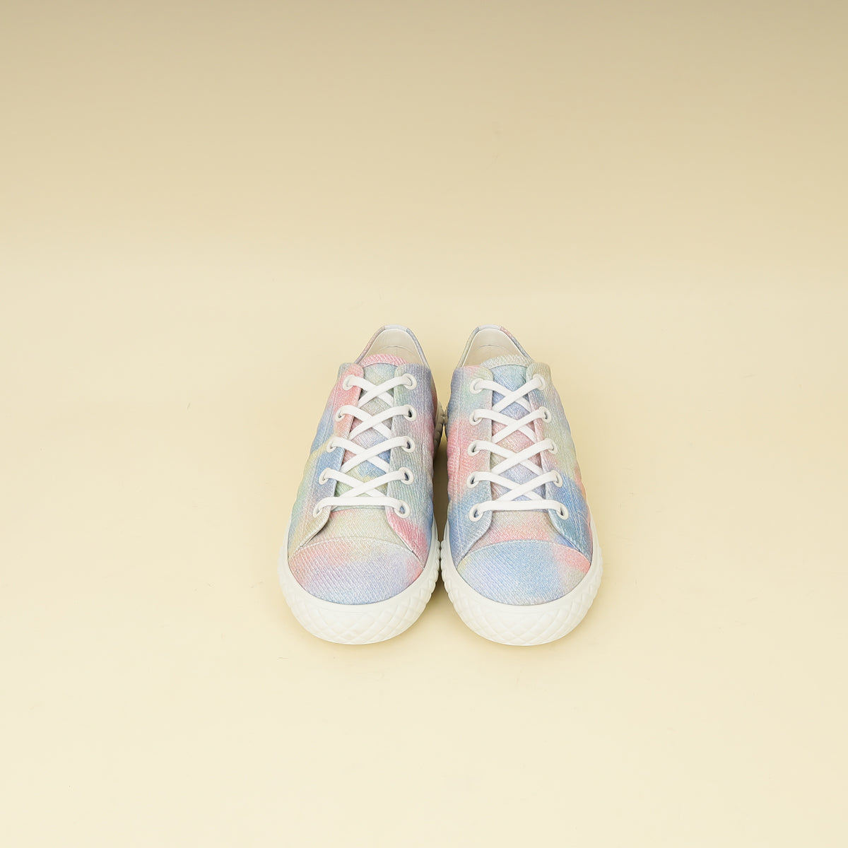 Chanel Multicolor CC Printed Fabric Quilted Low Top Sneakers 39