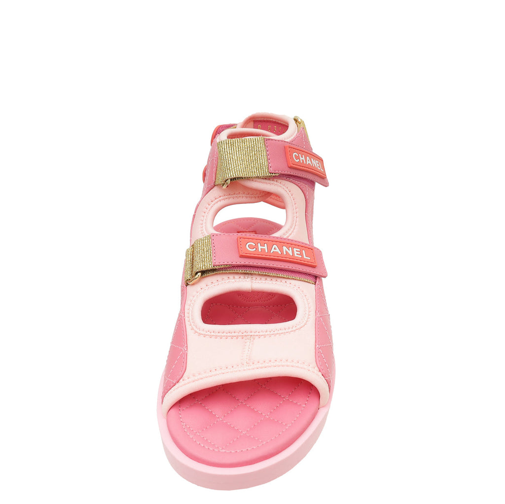 Chanel Pink Gladiator Sandal 39