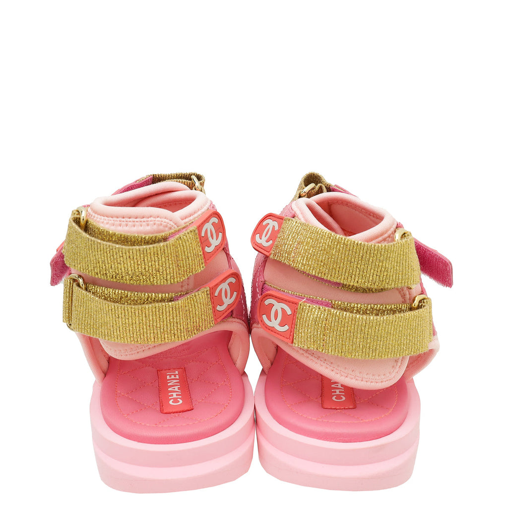 Chanel Pink Gladiator Sandal 39